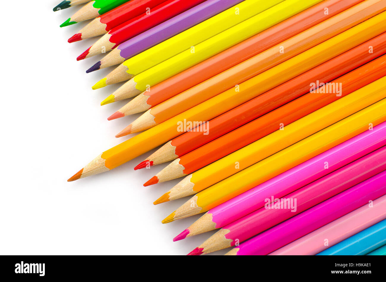 Orange Farbe Bleistift zeichnen sich andere Stockfotografie - Alamy