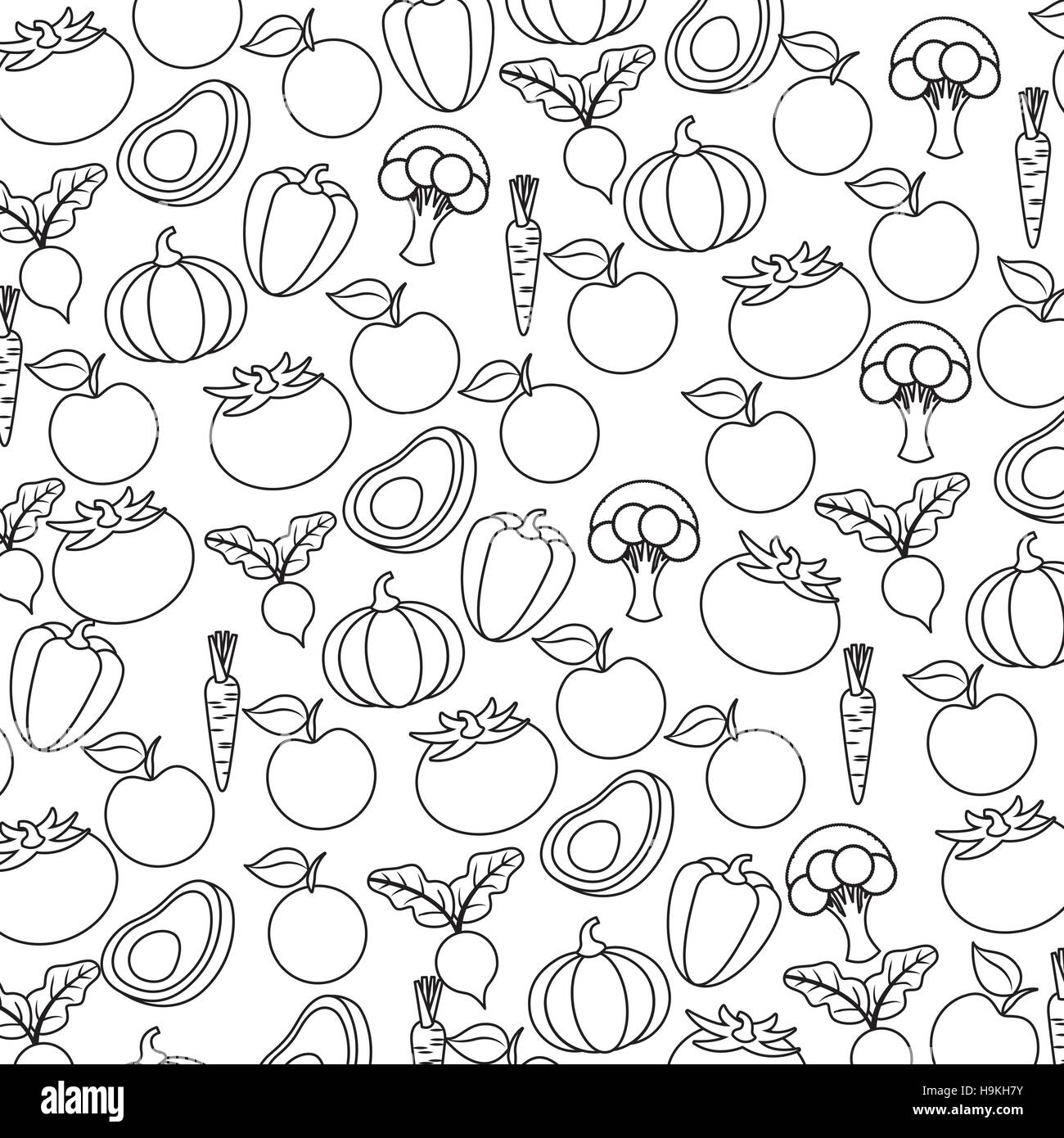Hintergrund von Gemüse. gesunde Food-Design. Vektor-illustration Stock Vektor
