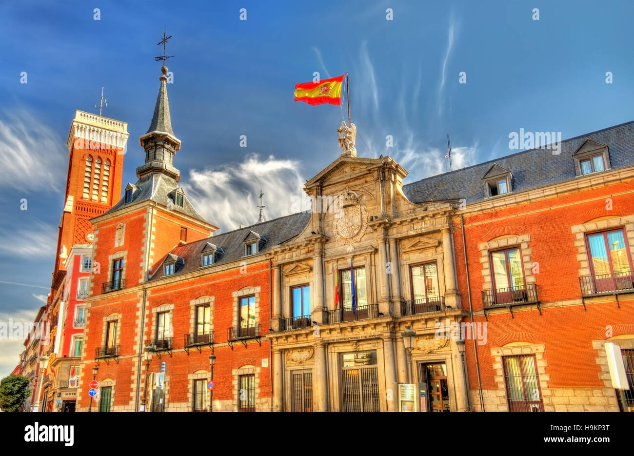 Santa Cruz Palast, der Sitz des Ministeriums für auswärtige Angelegenheiten in Madrid, Spanien Stockfoto