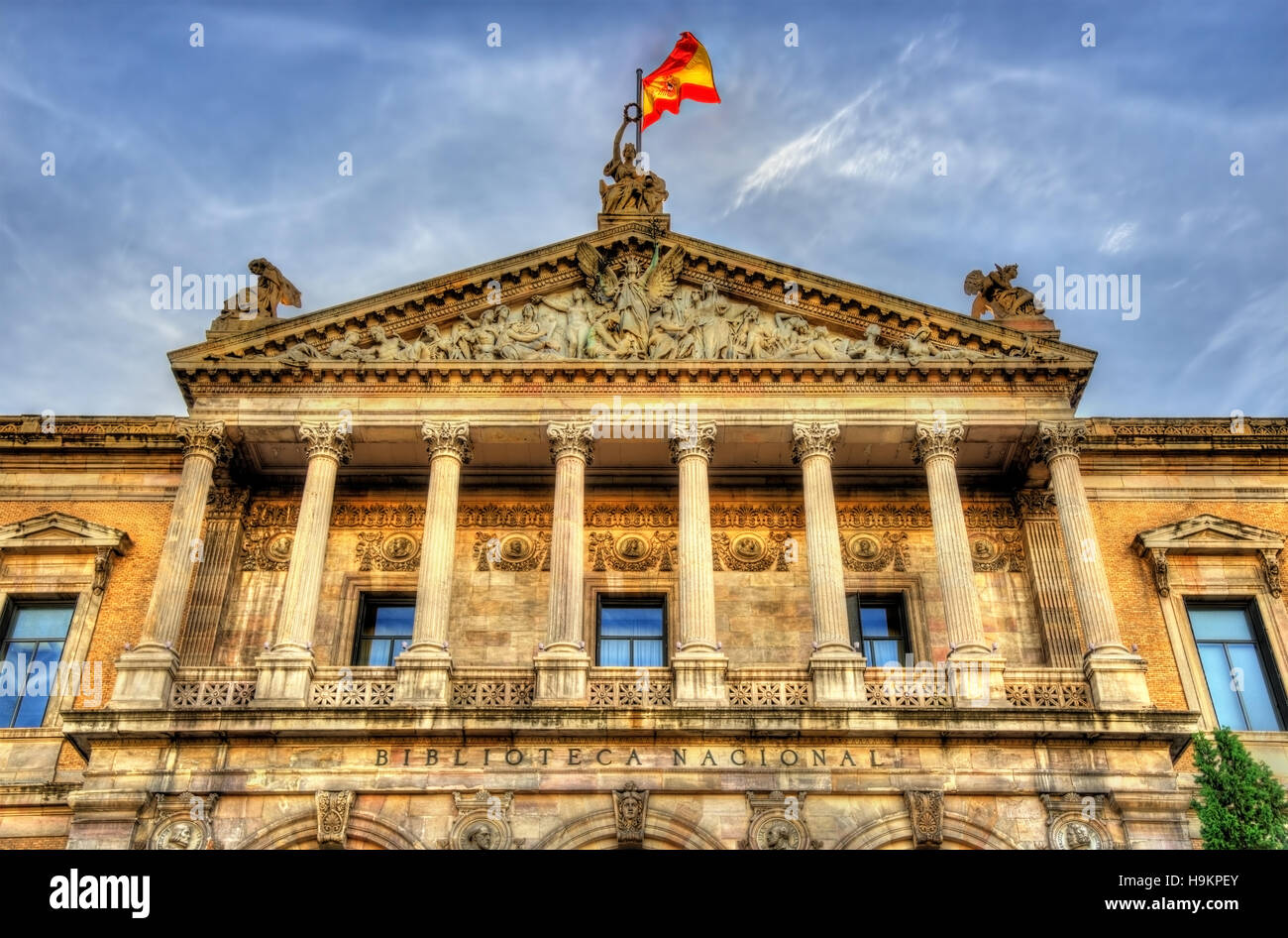 Biblioteca Nacional de España, die größte öffentliche Bibliothek in Spanien - Madrid Stockfoto