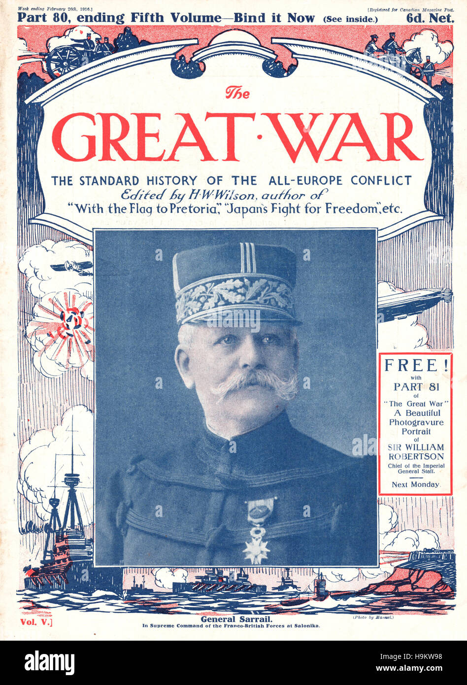 1916 die ersten Weltkrieg Front Seite General Maurice Paul Emmanuel Sarrail Stockfoto