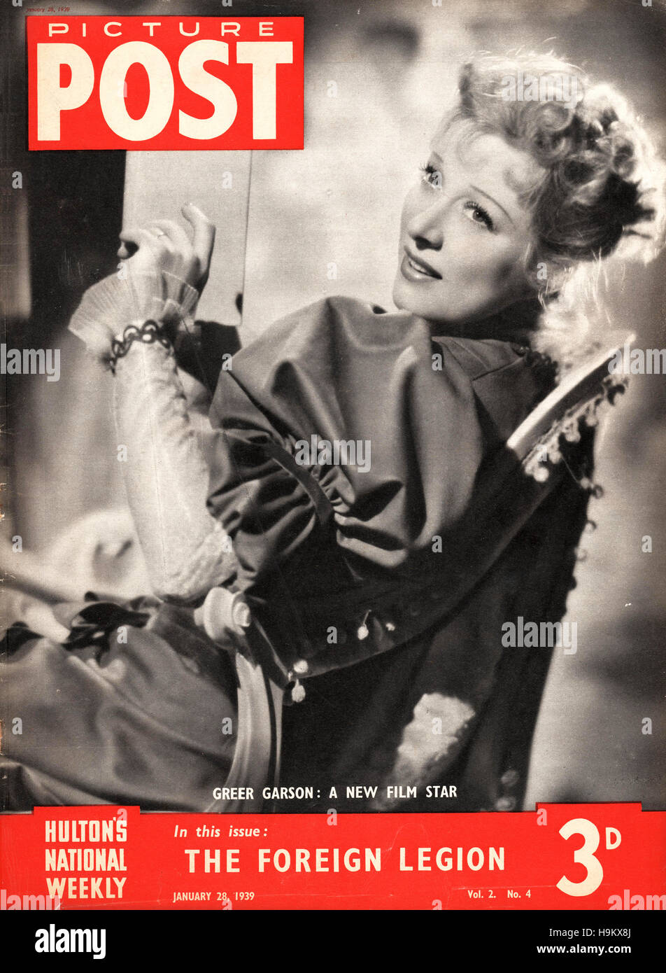 1939 Bild Post Schauspielerin Greer Garson Stockfoto