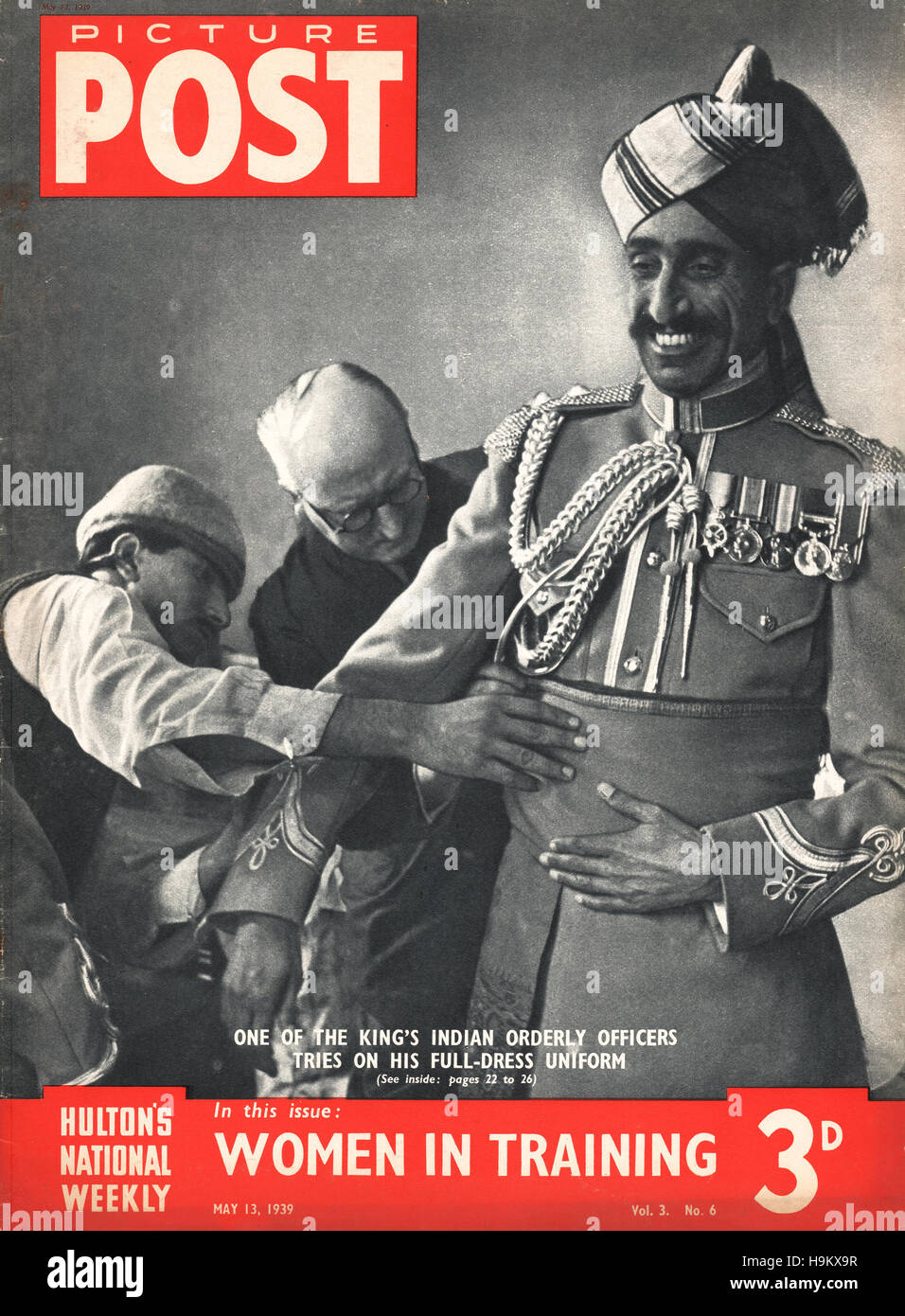 1939-Bild Post indische Armee-Offizier Stockfoto