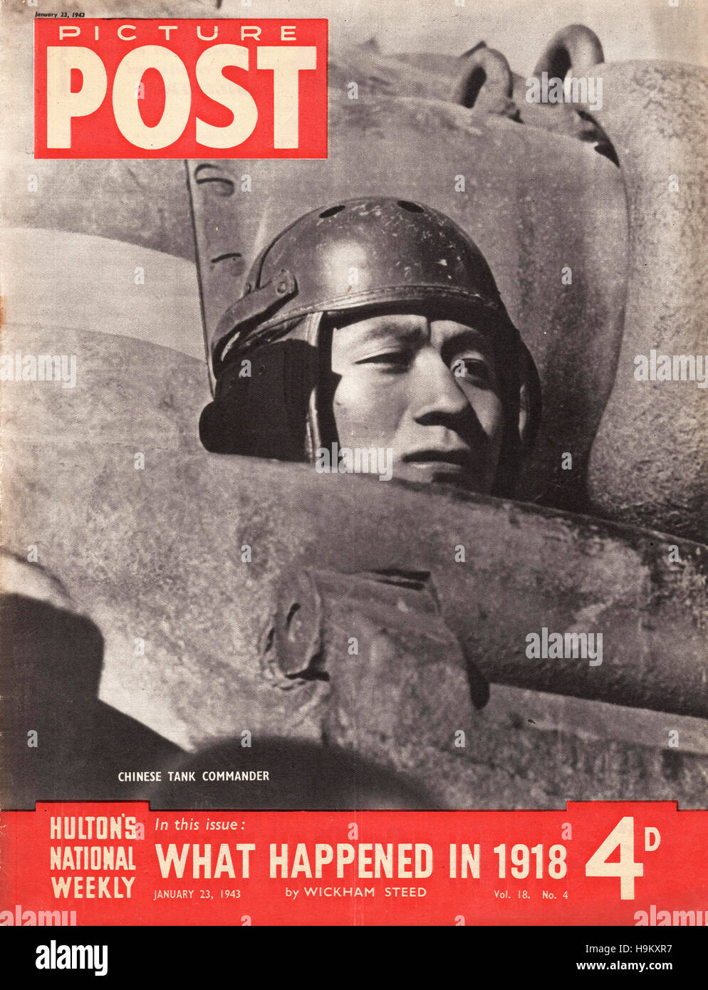 1943 Bild Post chinesische Panzerkommandant Stockfoto