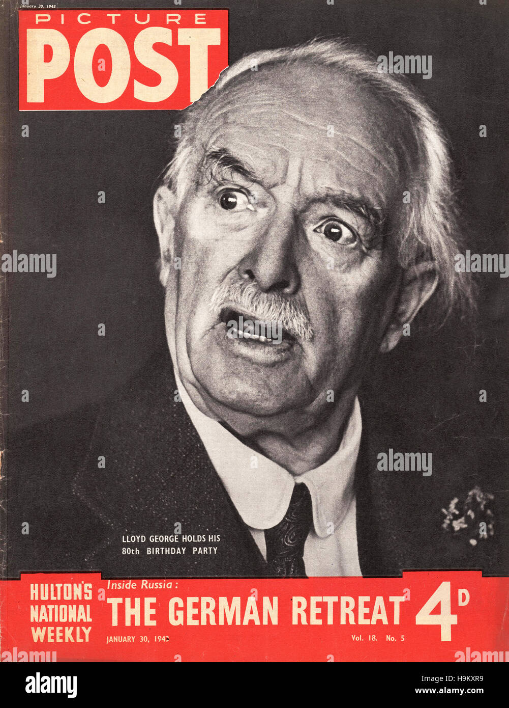 1943 Bild Post David Lloyd George Stockfoto 1943 Bild Post David Lloyd George Stockfoto