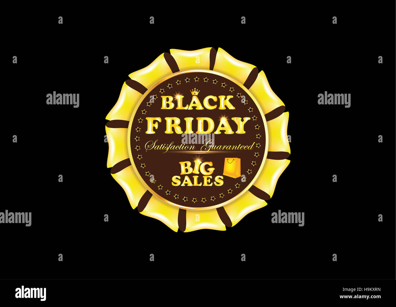 Schwarzer Freitag großen Umsatz. Zufriedenheit garantiert - Bild für den Druck. A3-Format. CMYK-Farben verwendet Stockfoto
