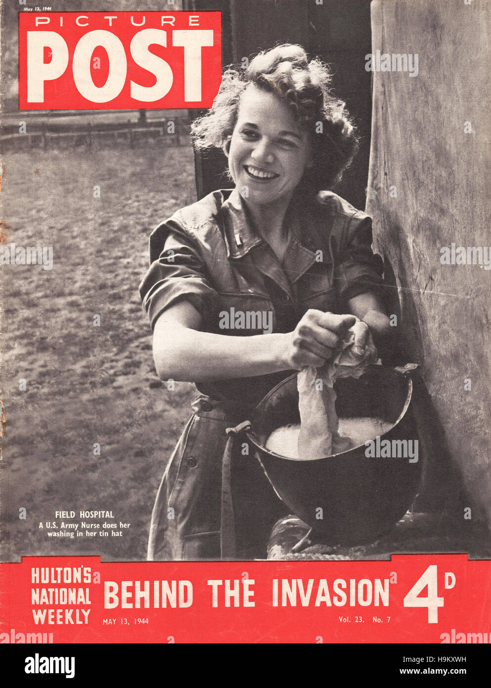 1944 Bild Post US Army Krankenschwester im Feldlazarett Stockfoto