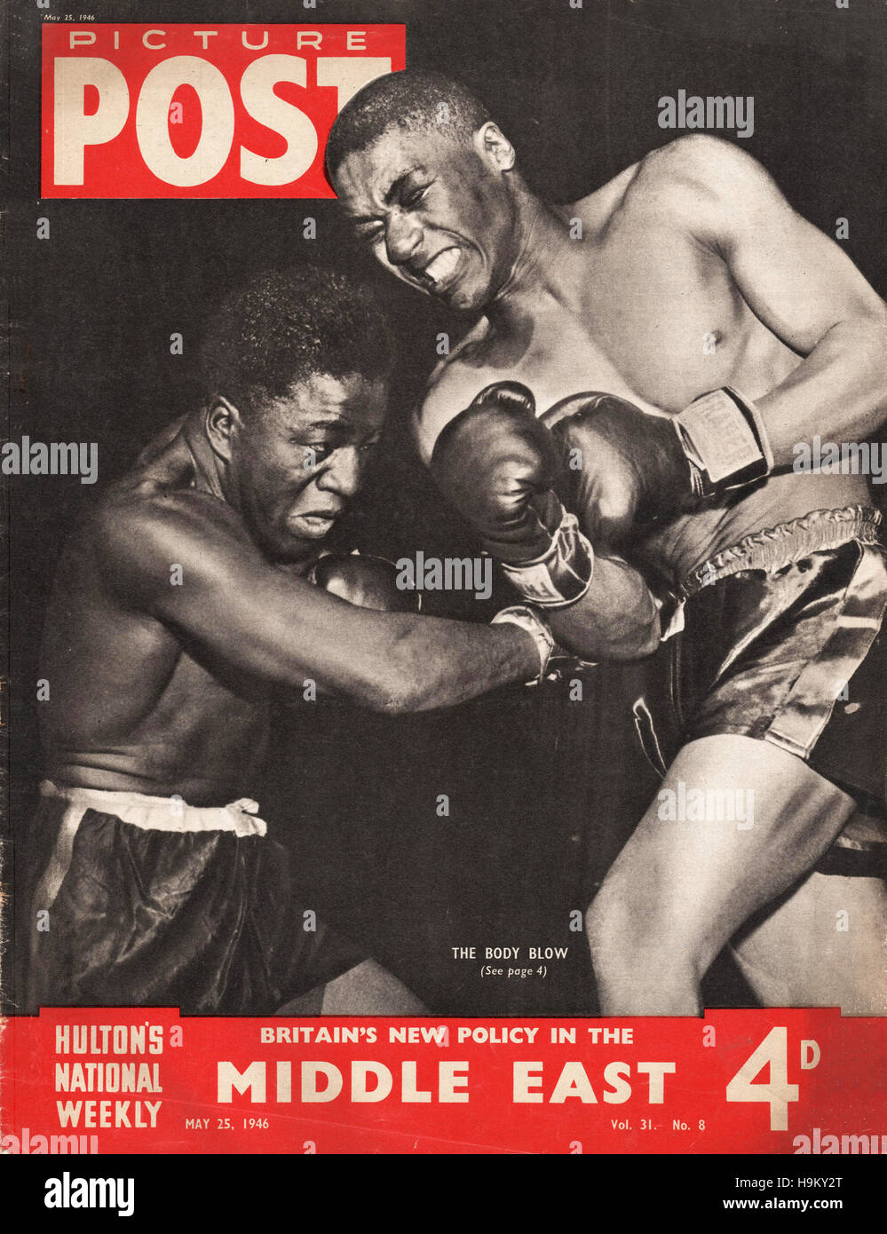 1946-Picture Post Boxer Charlie Parham und Barry Wright Stockfoto