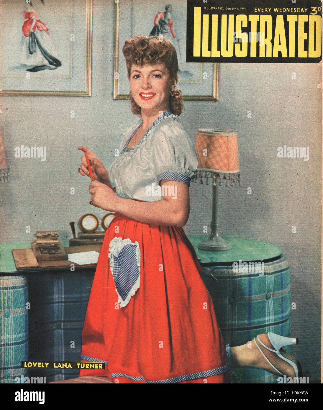 1944 illustrierte Schauspielerin Lana Turner Stockfoto