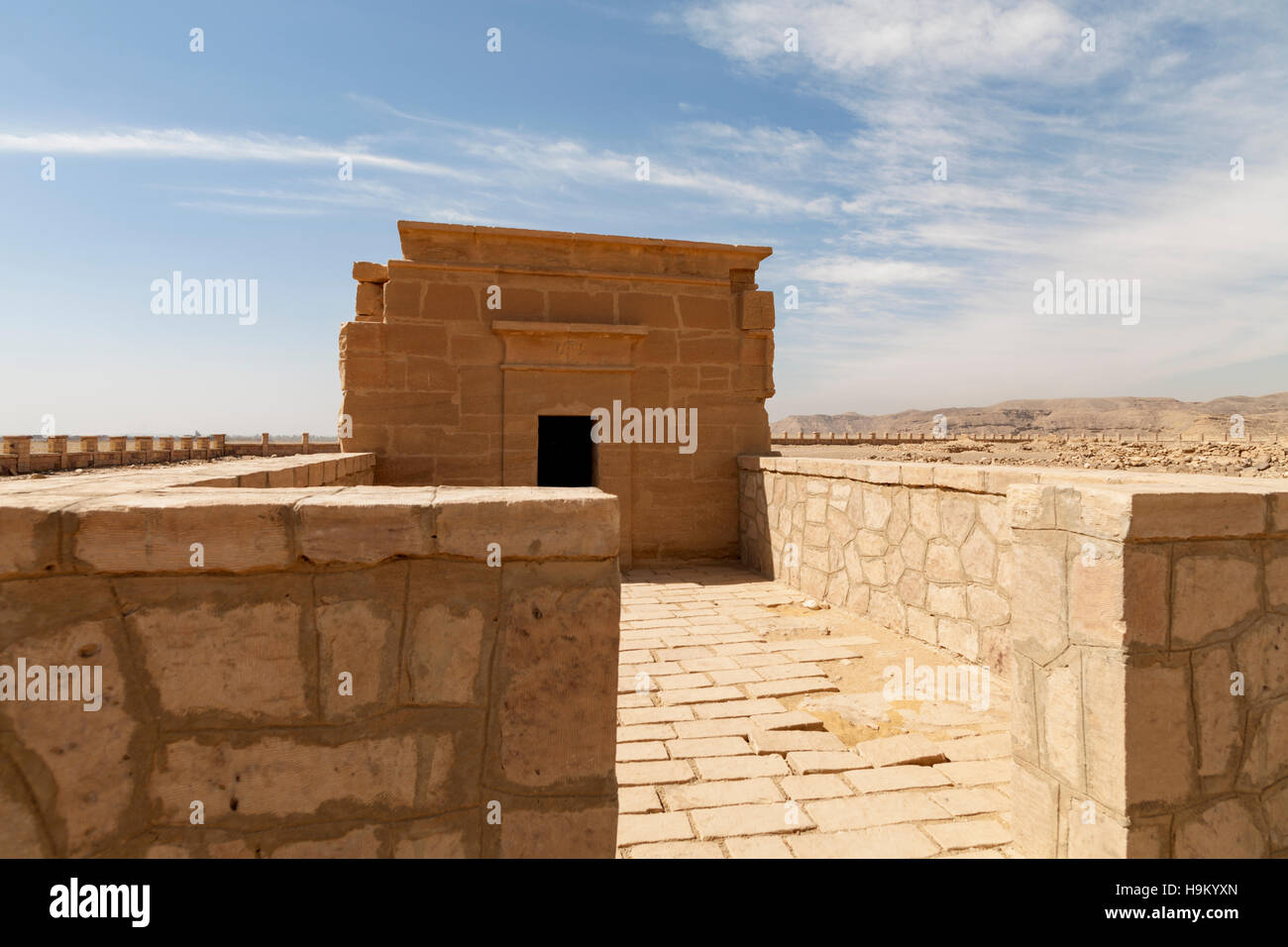 Detail an der ptolemäischen Tempel Site bei Elkab zwischen Esna und Edfu, Ostufer des Nils, Oberägypten Stockfoto