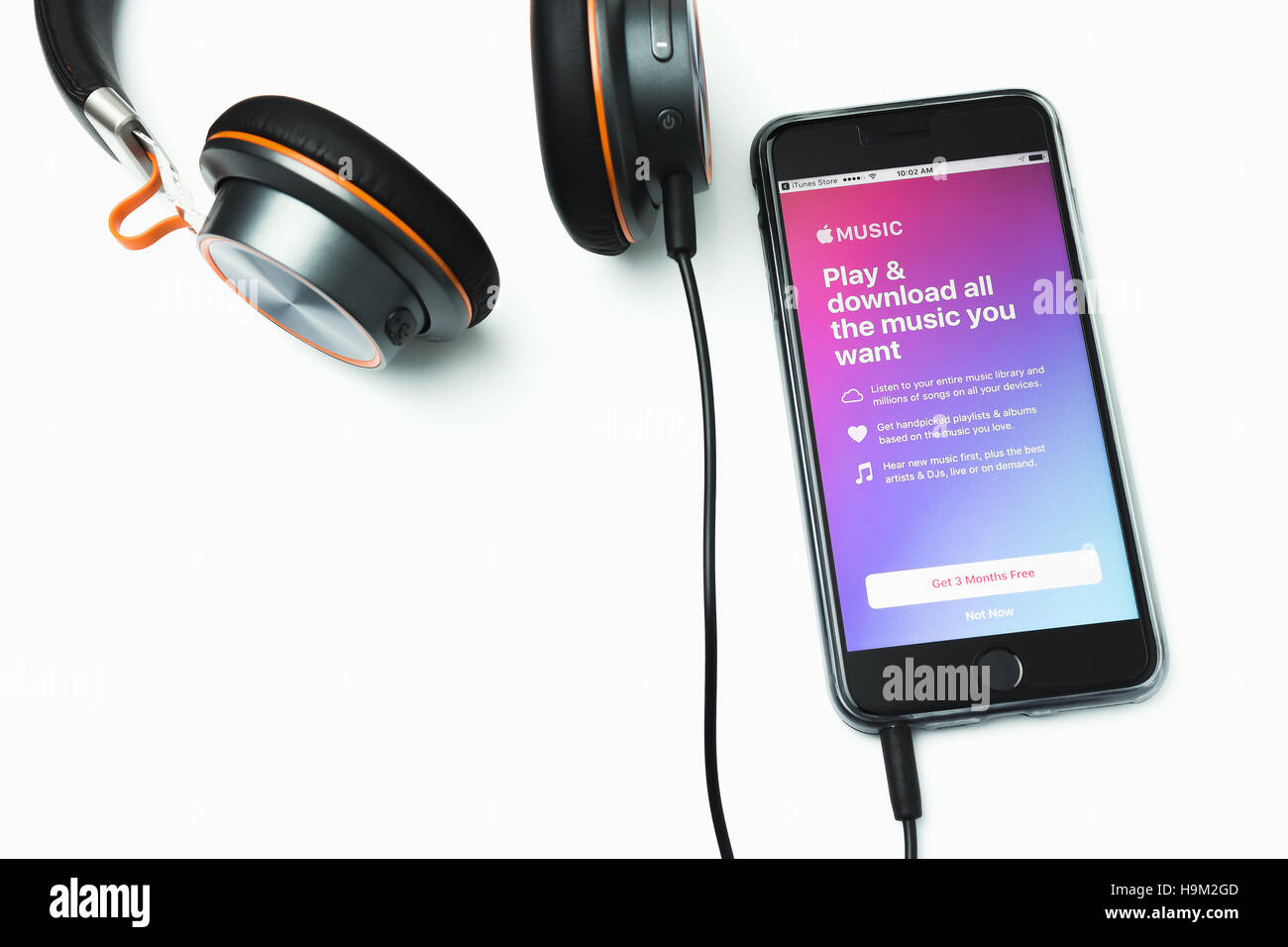 Bangkok, Thailand - 17. September 2016: Apple Musik App auf dem iPhone 6s Plus. Apple Musik ist das neue iTunes-basierte Musik streaming Service, den ein Stockfoto