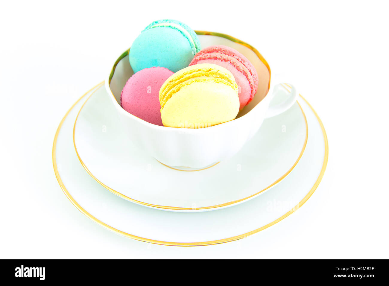 Süße und bunte französische Macarons. Studio Photo Stockfoto