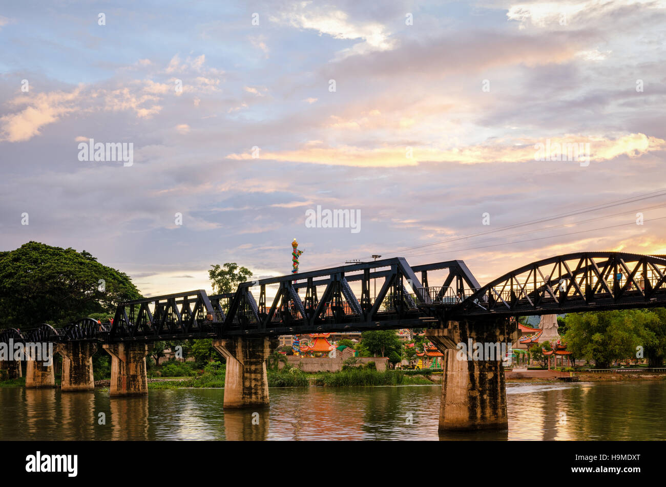 Kanchanaburi (Thailand), die Brücke am River Kwai Stockfoto