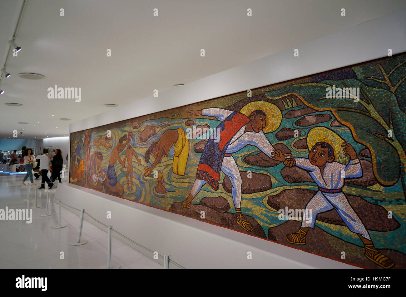 Diego Rivera Mosaik, Bad im Fluss "oder"Juchitan River"oder"Bad von Tehuantepec"im Museo Soumaya in Mexico City, Mexiko Stockfoto