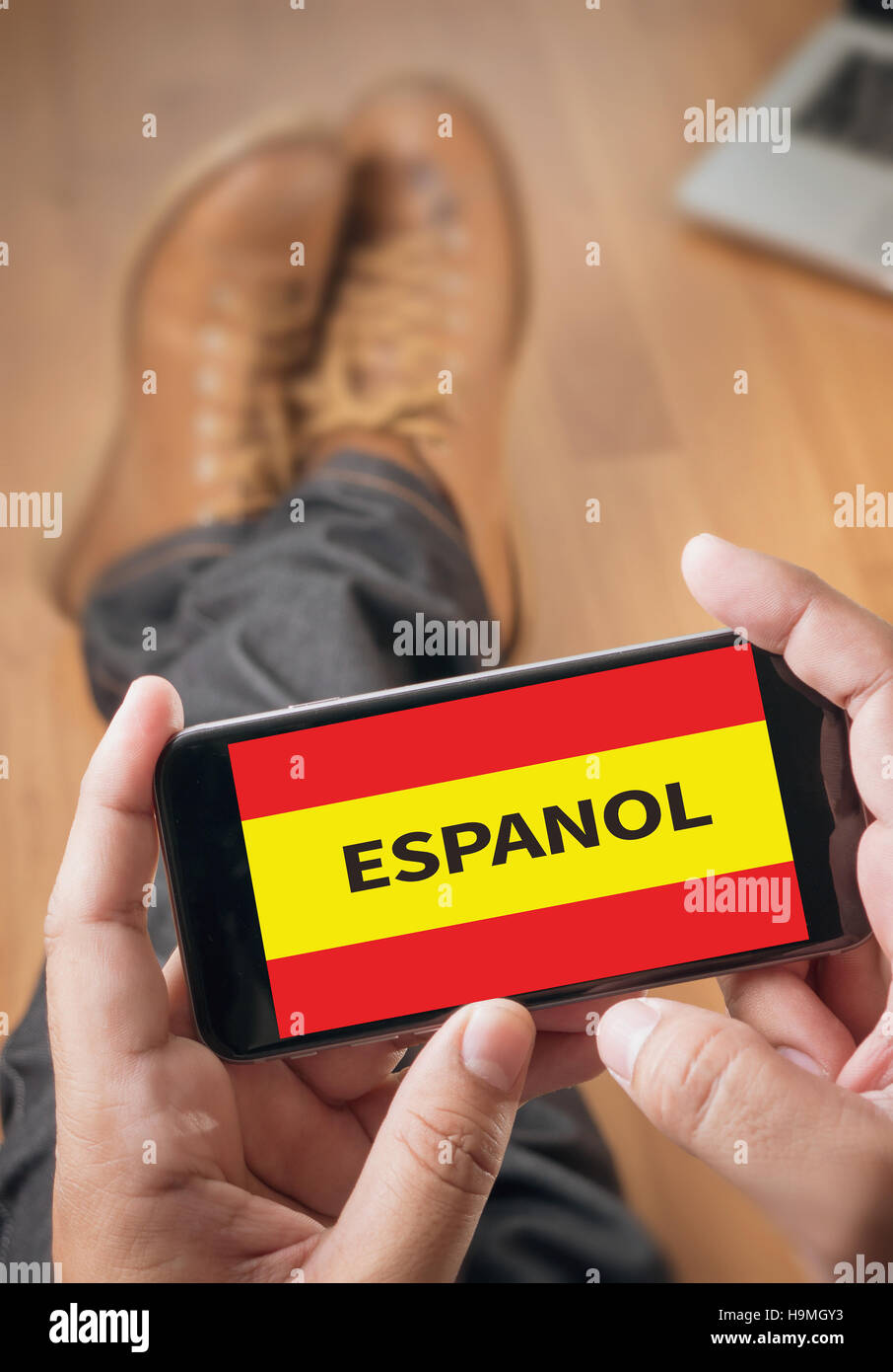 ESPANOL lernen Spanisch Bildung und Habla Espanol, Fragen, Stockfoto