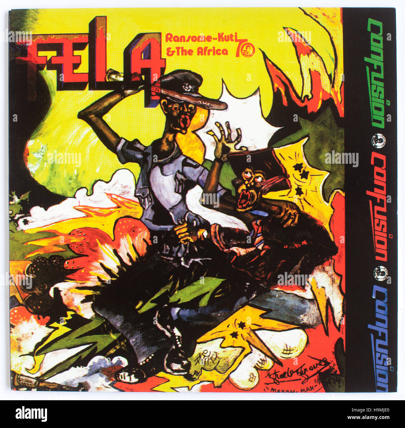Das Cover von 'Confusion', 1975 Album von Fela Ransome Kuti und The Africa 70 auf EMI - nur für redaktionelle Verwendung Stockfoto