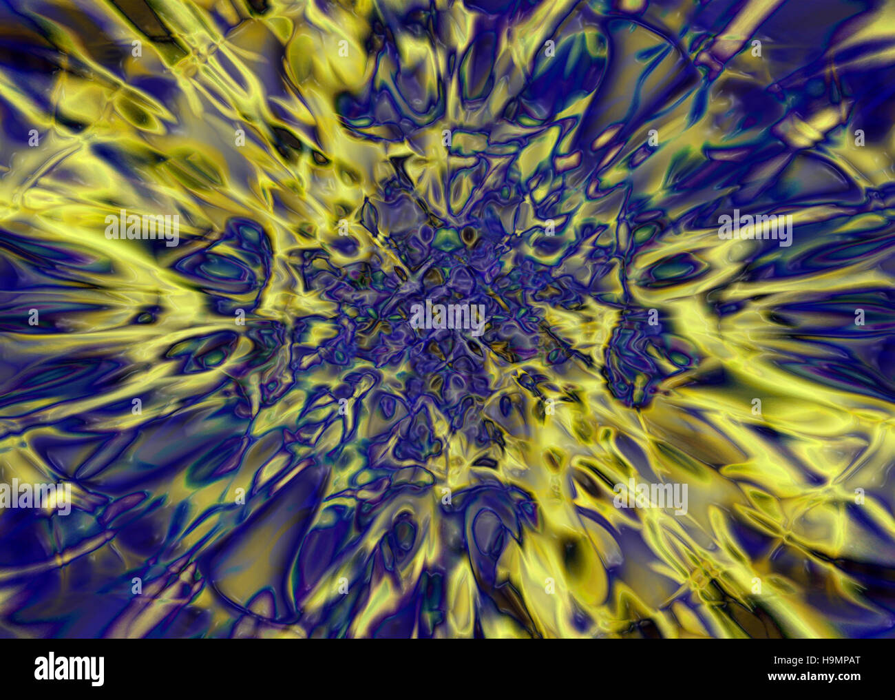 Blaue und gelbe abstrakte Splash Hintergrund Stockfoto