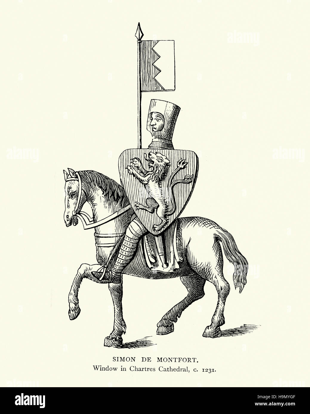 Simon de Montfort, 5. Earl of Leicester auch bekannt als Simon de Montfort der ältere, war ein französischer Kriegsherr teilgenommen im vierten Kreuzzug (1202-120 Stockfoto