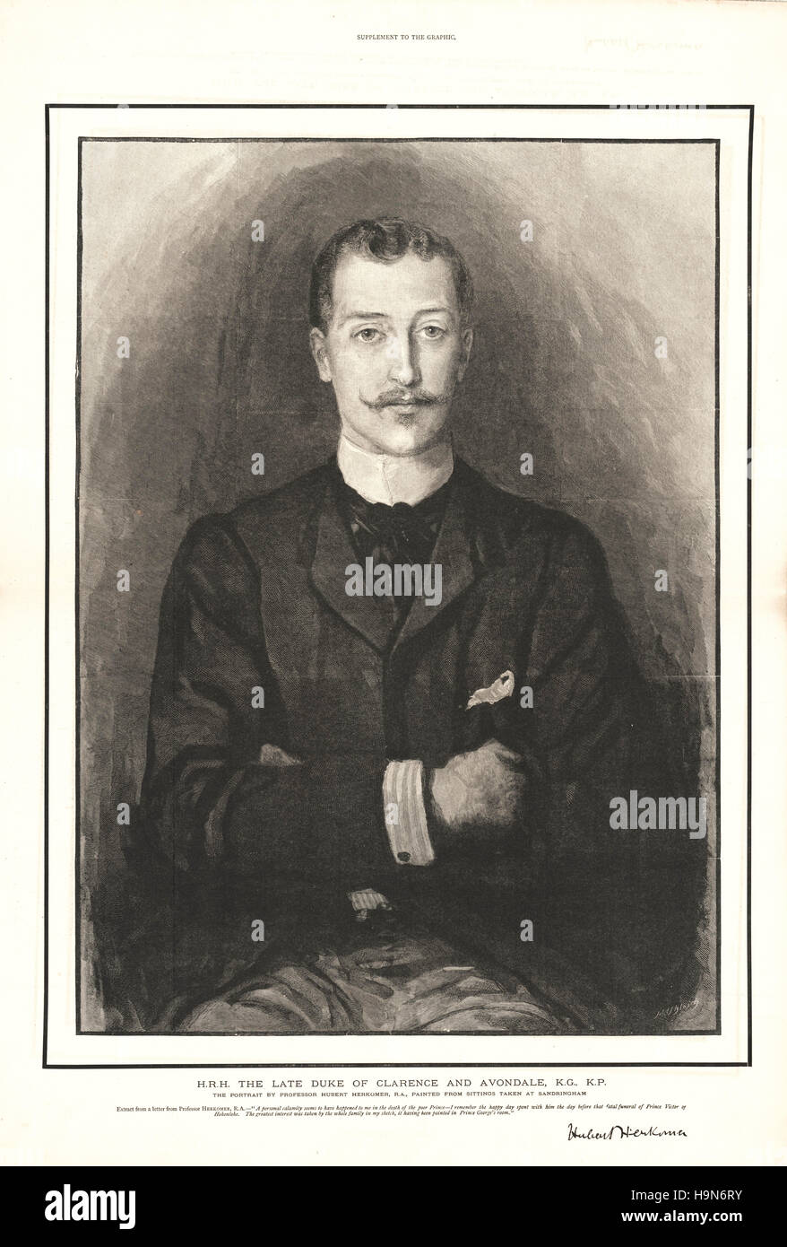 1892 der grafischen Titelseite Tod des Duke of Clarence Stockfoto