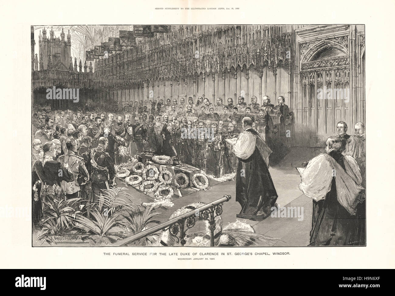 1873 Die Grafik vor Seite Tod der Herzog von Clarence Stockfoto