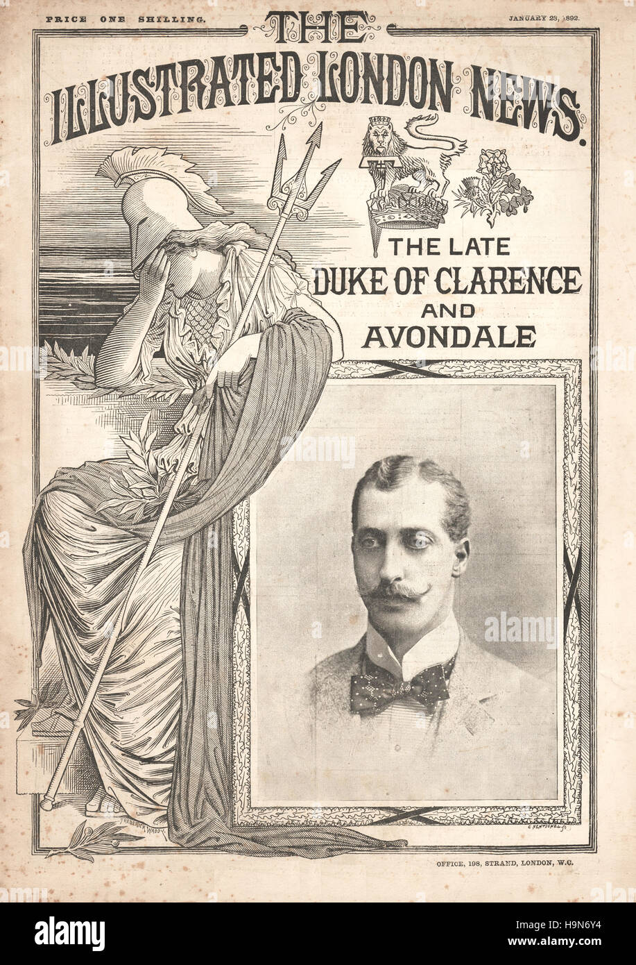1892 illustrated London News Startseite Tod des Duke of Clarence Stockfoto