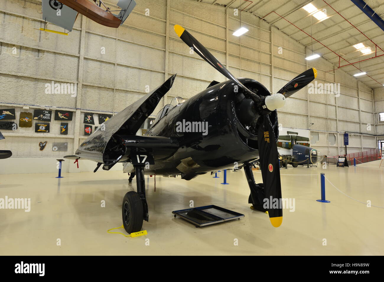Ein Oldtimer-Flugzeuge in einem Museum in Galveston. Stockfoto