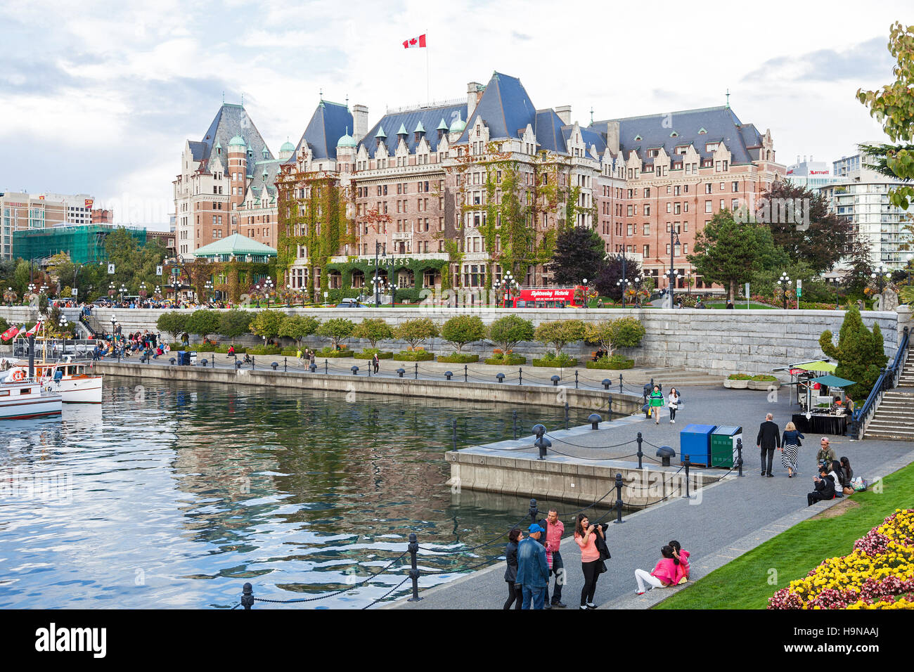 Der inneren Hafen, Hafen und Hauptstadt von British Columbia, BC Vancouver Island Kanada Kaiserin Hotel Victoria Stockfoto