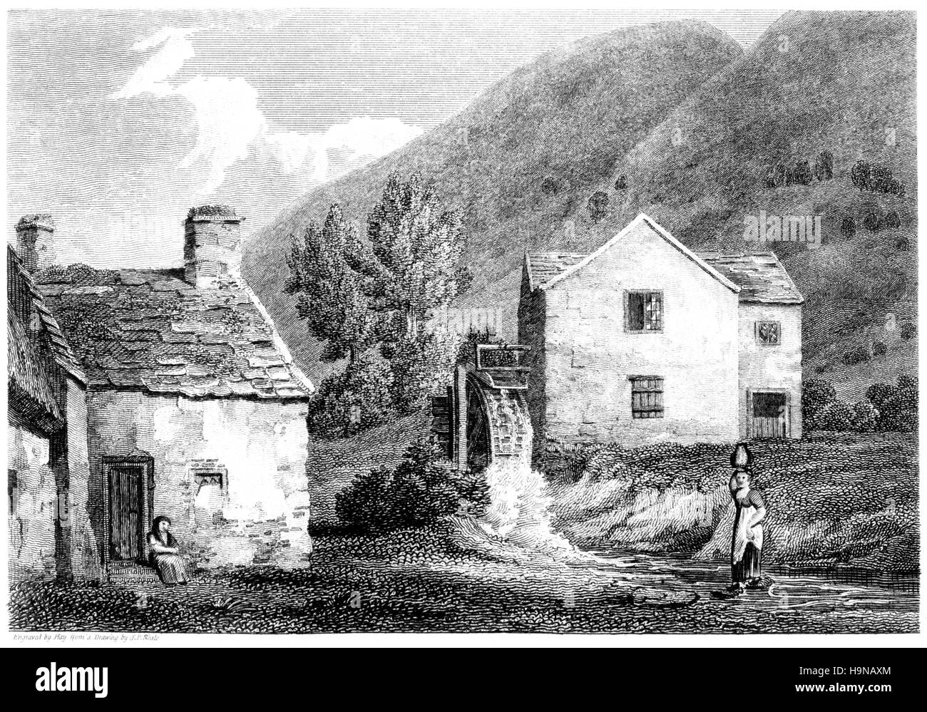 Eine Gravur der Abdr (Aber), Nordwales mit hoher Auflösung aus einem Buch gescannt gedruckt im Jahre 1812. Kostenlos copyright geglaubt. Stockfoto