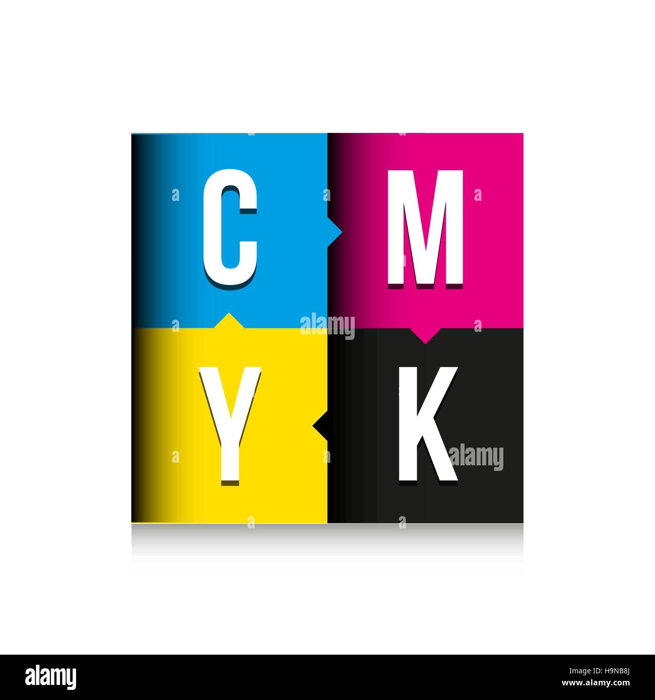 CMYK Druck Konzept Schriftzug Stock Vektor