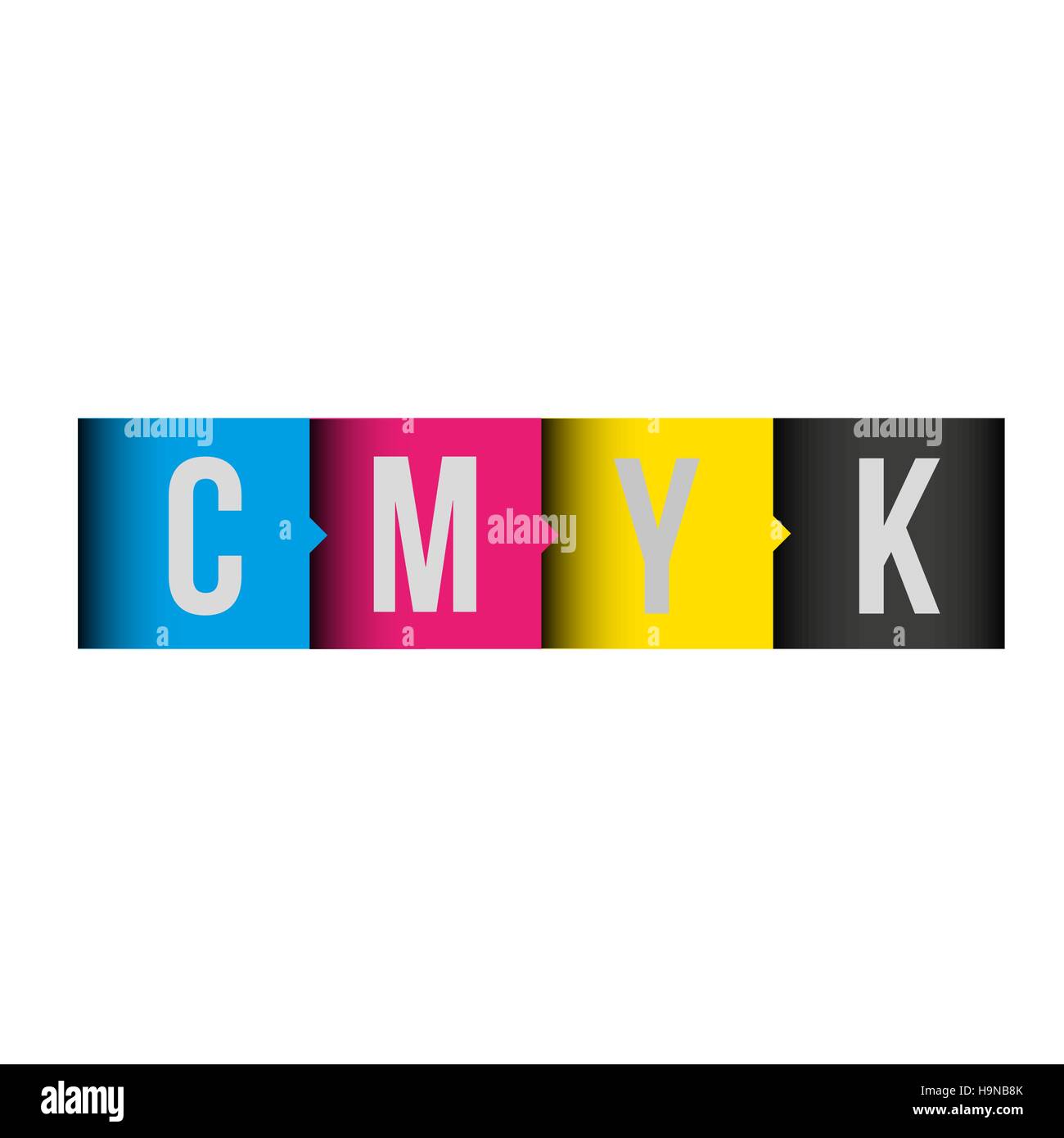 CMYK Druck Konzept Schriftzug Stock Vektor