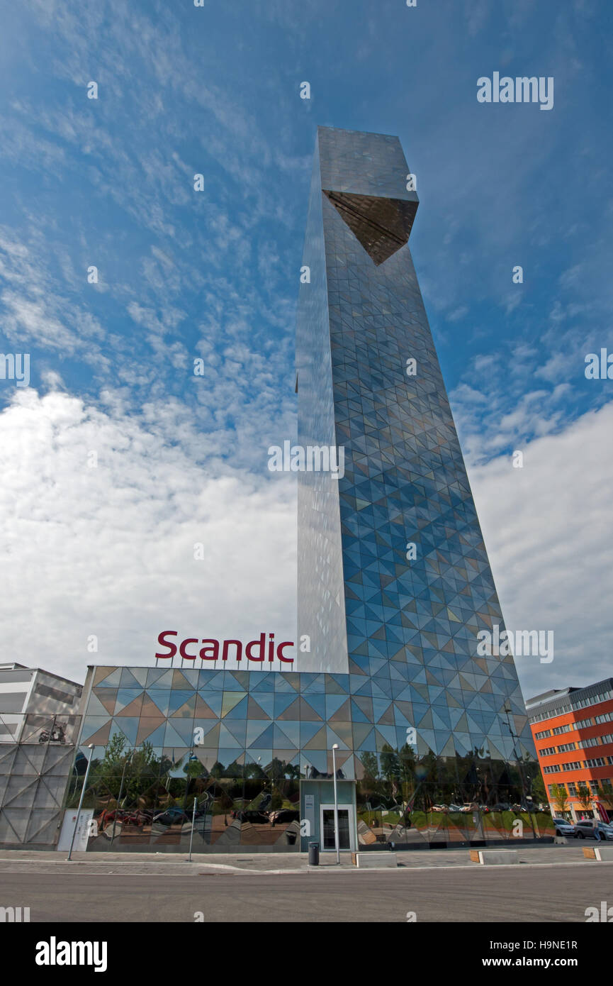 Das Scandic Victoria Tower in Kista Viertel von Stockholm, Schweden, ist 120 Meter hoch und das höchste Hotel in Skandinavien. Stockfoto