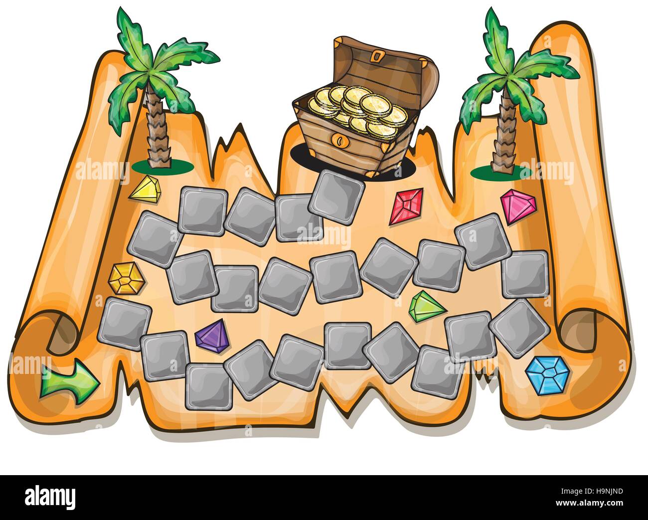 Spiel für Kinder - Schatztruhe Vektor-illustration Stock Vektor