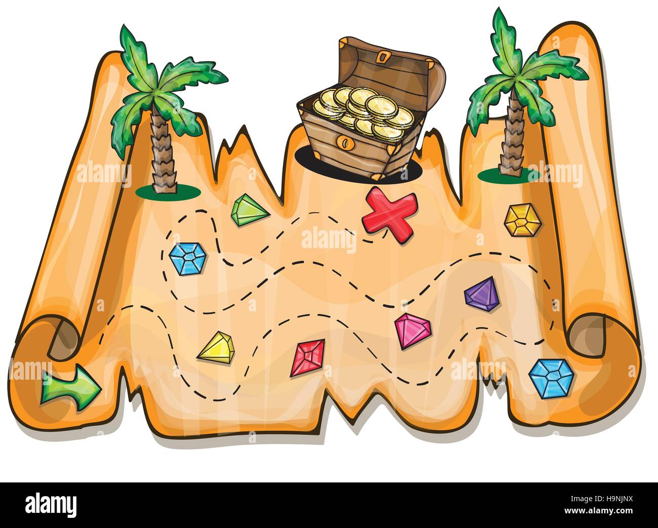 Spiel für Kinder - Schatztruhe Vektor-illustration Stock Vektor