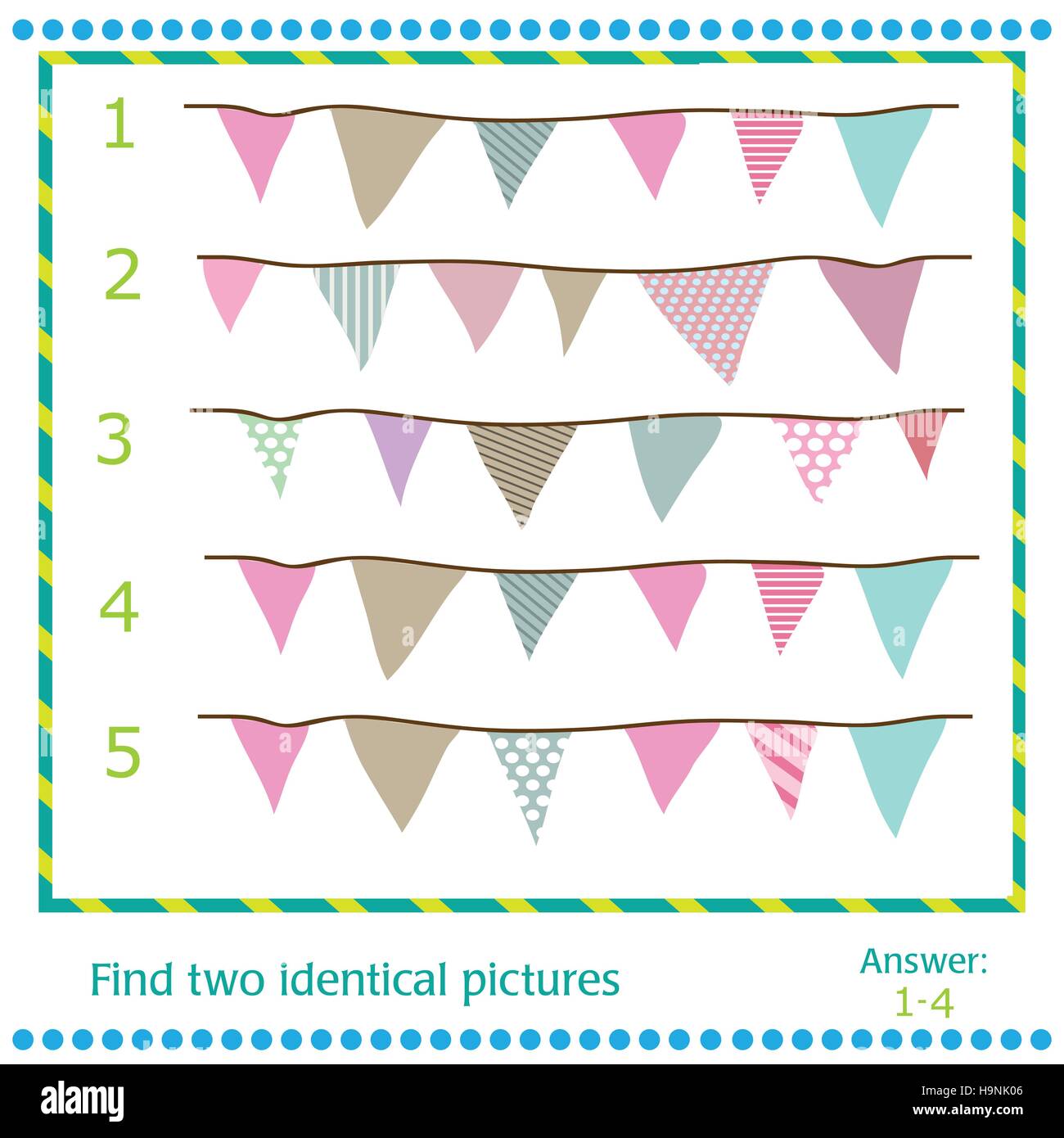 Finden Sie zwei identische Bilder - Vektor-Flags Stock Vektor