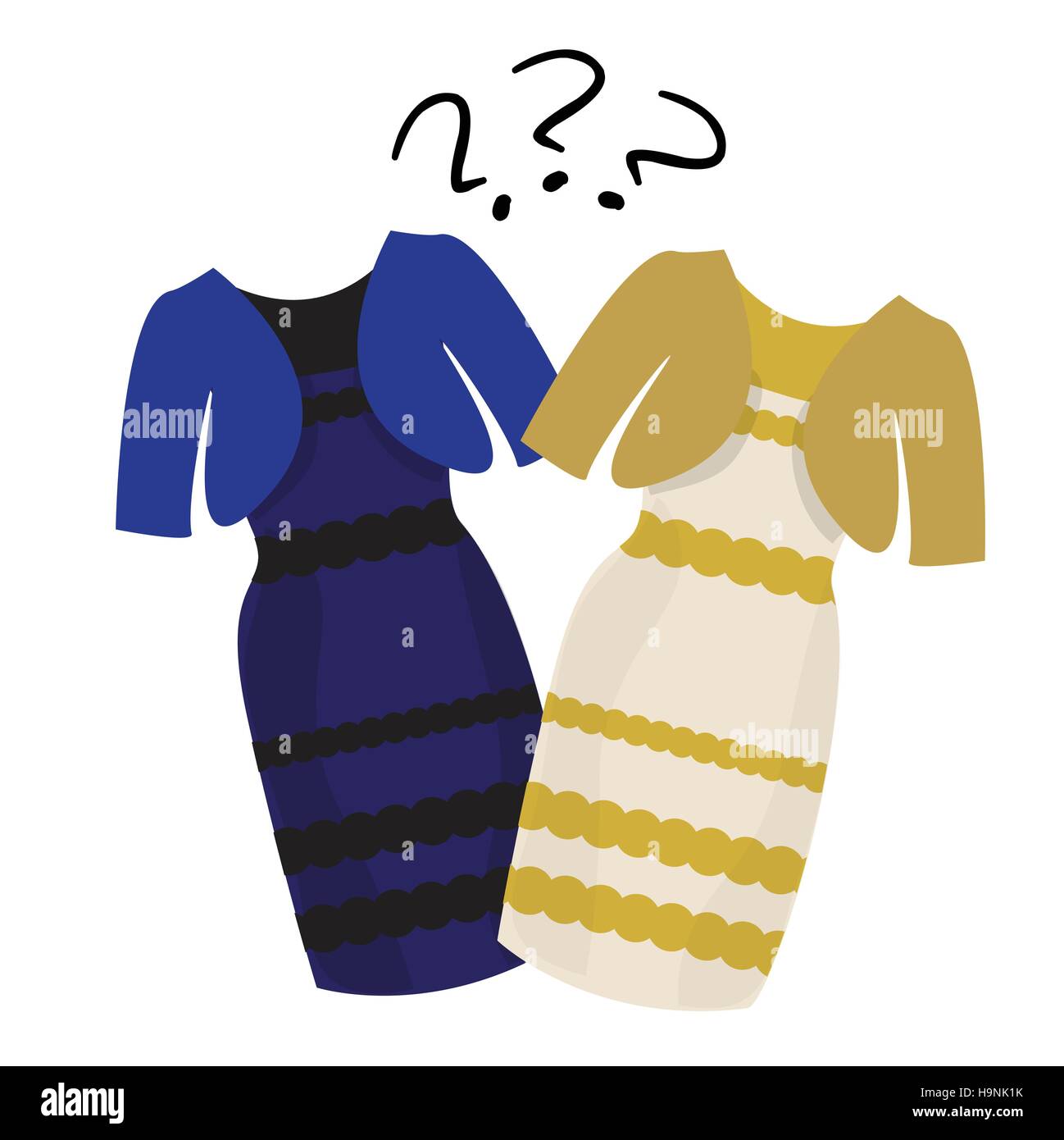 Beliebte puzzle-welche Farbe Kleid weiß und Gold oder schwarz und blau  Stock-Vektorgrafik - Alamy
