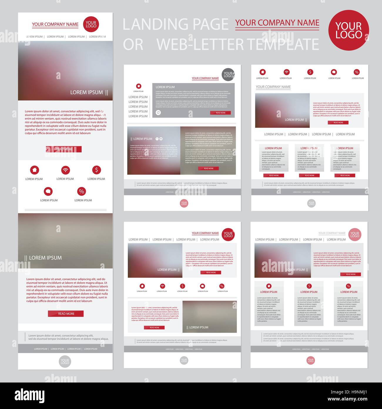 Moderne Website Design Vorlage Klar Landung Seite Oder Web Brief Fur E Mail Stock Vektorgrafik Alamy