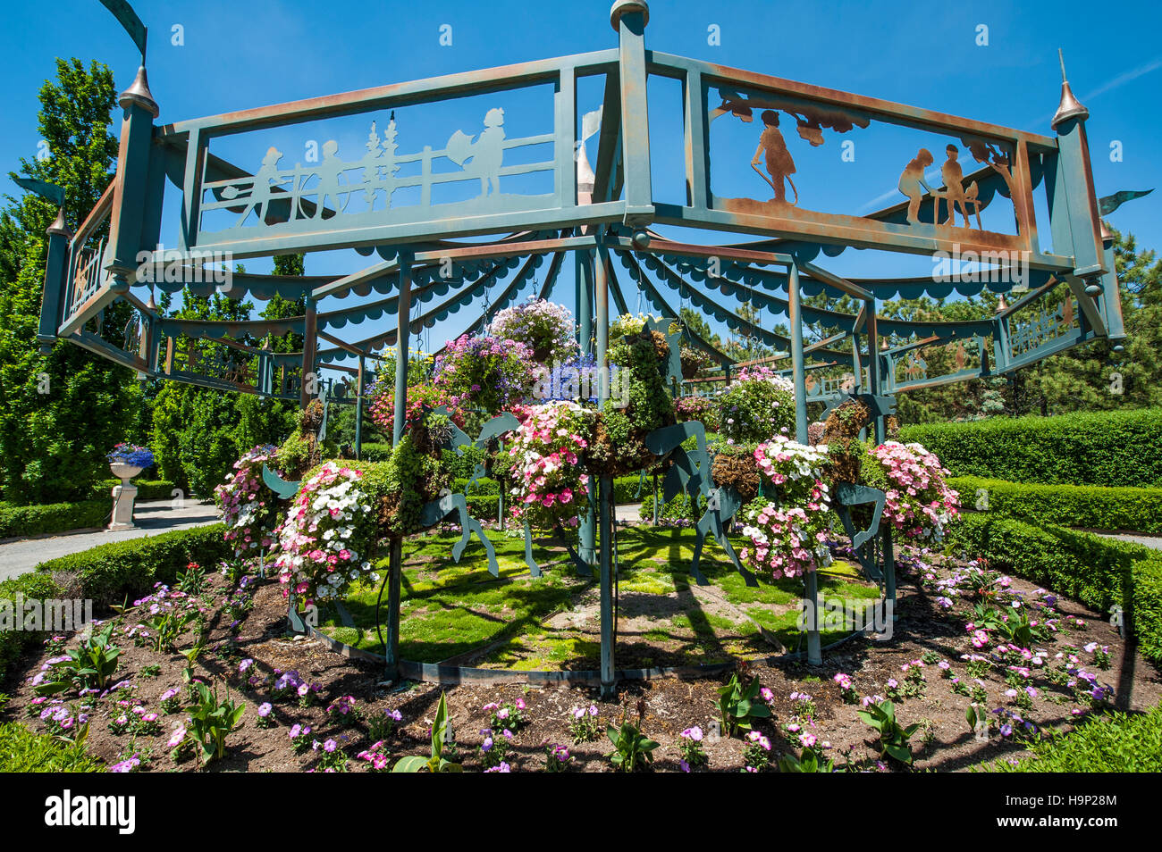 Gärten im Thanksgiving Point Komplex, Lehi, Utah, USA. Stockfoto