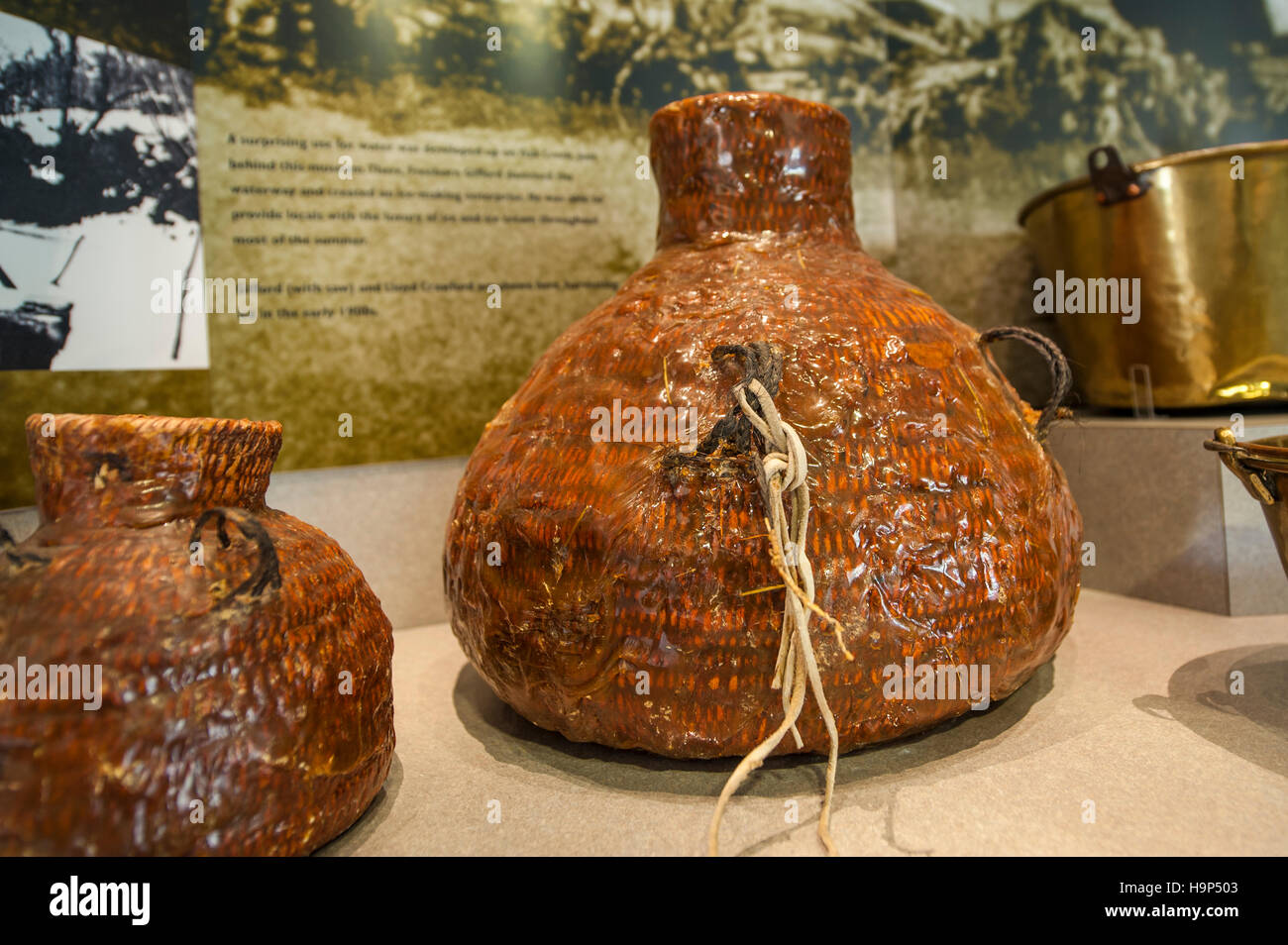 Südlichen Paiute Korb, Human History Museum, Zion Nationalpark, Utah, USA. Stockfoto