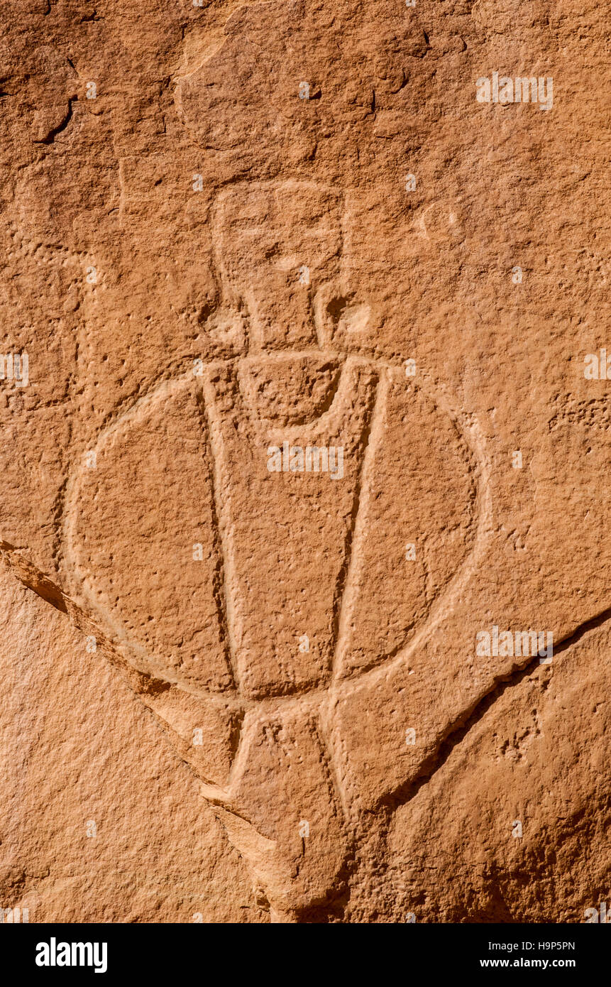 Indianische Felszeichnungen auf der McConkie Ranch, Vernal, Utah, USA. Stockfoto