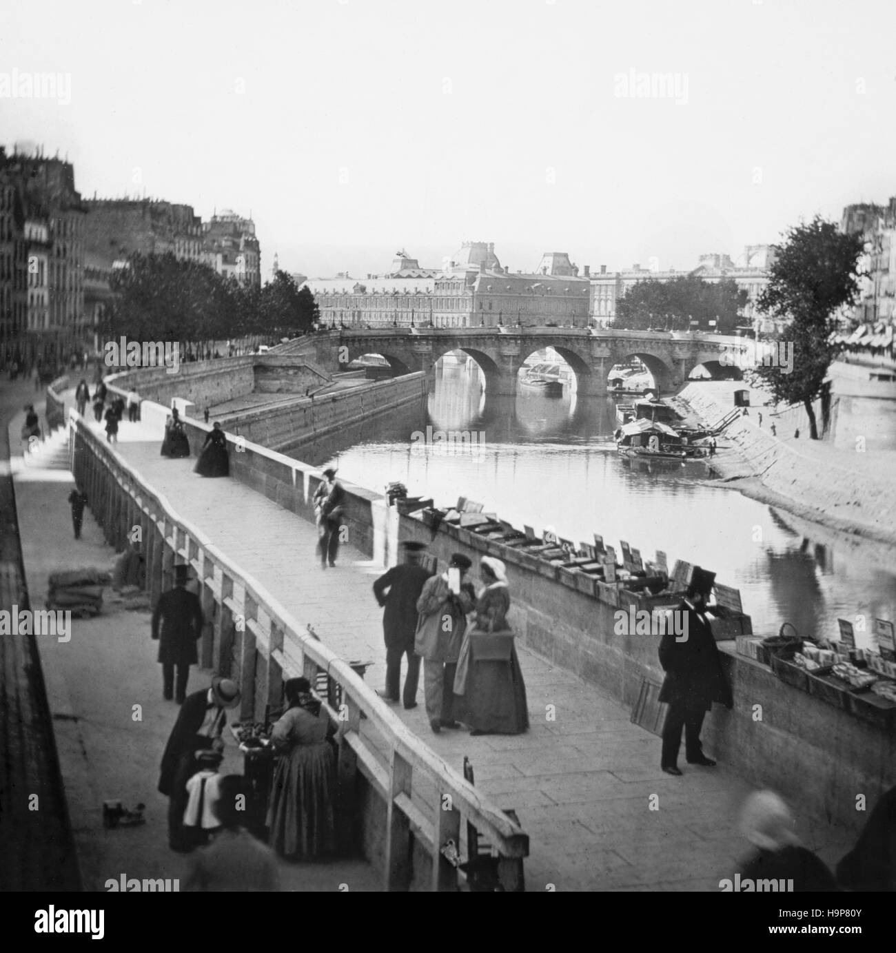 Fotografie des 19. Jahrhunderts von Paris anzeigen Stockfoto