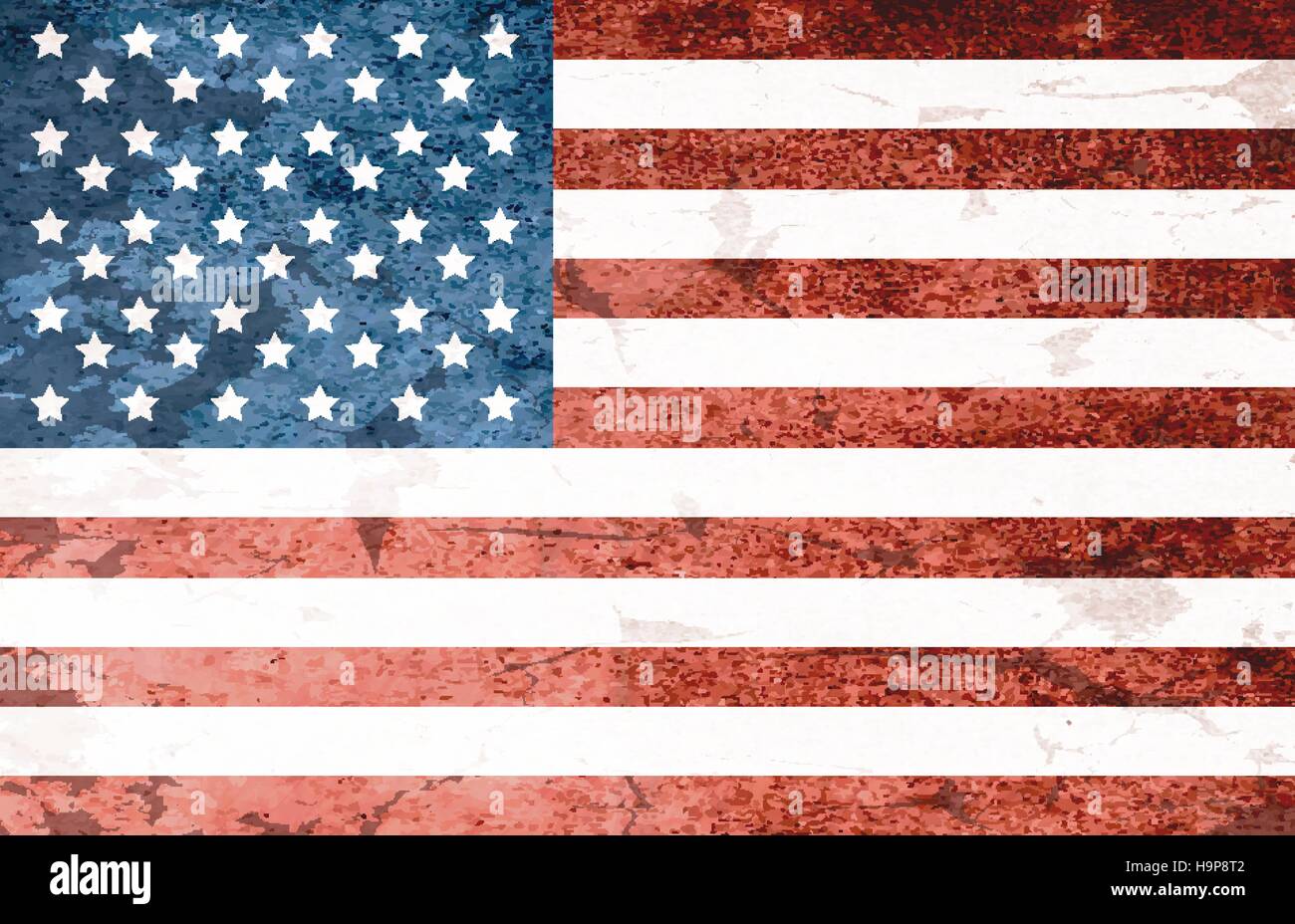 Grunge schmutzig Nationalflagge der USA. Flagge der Vereinigten Staaten von Amerika Stock Vektor
