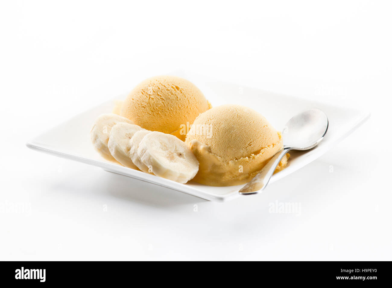 Frische Banane Eis isoliert auf weiss Stockfoto