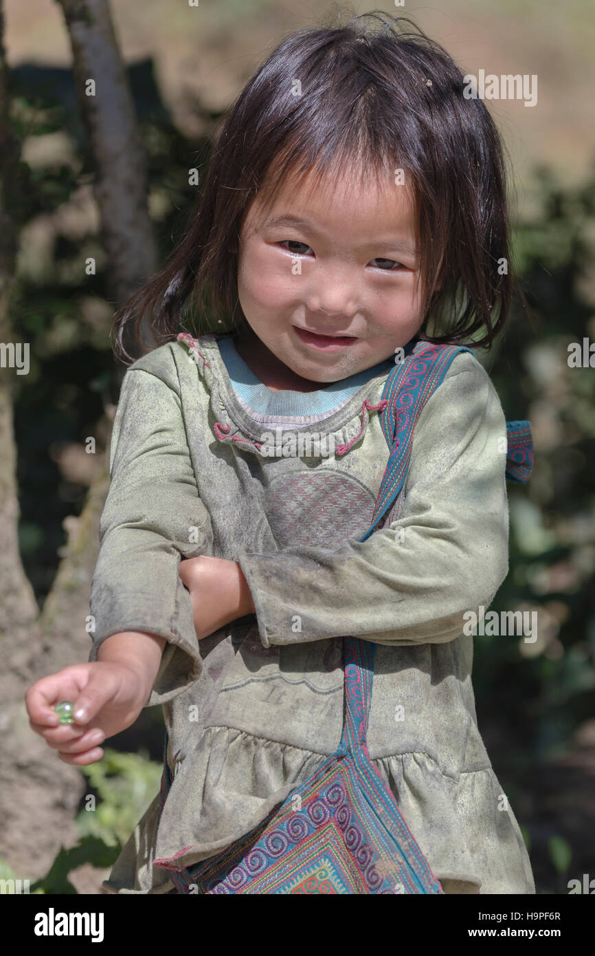 Minderheit Mädchen in der Stammes-Dorf Lao Chai in Sapa, Vietnam, Asien Stockfoto