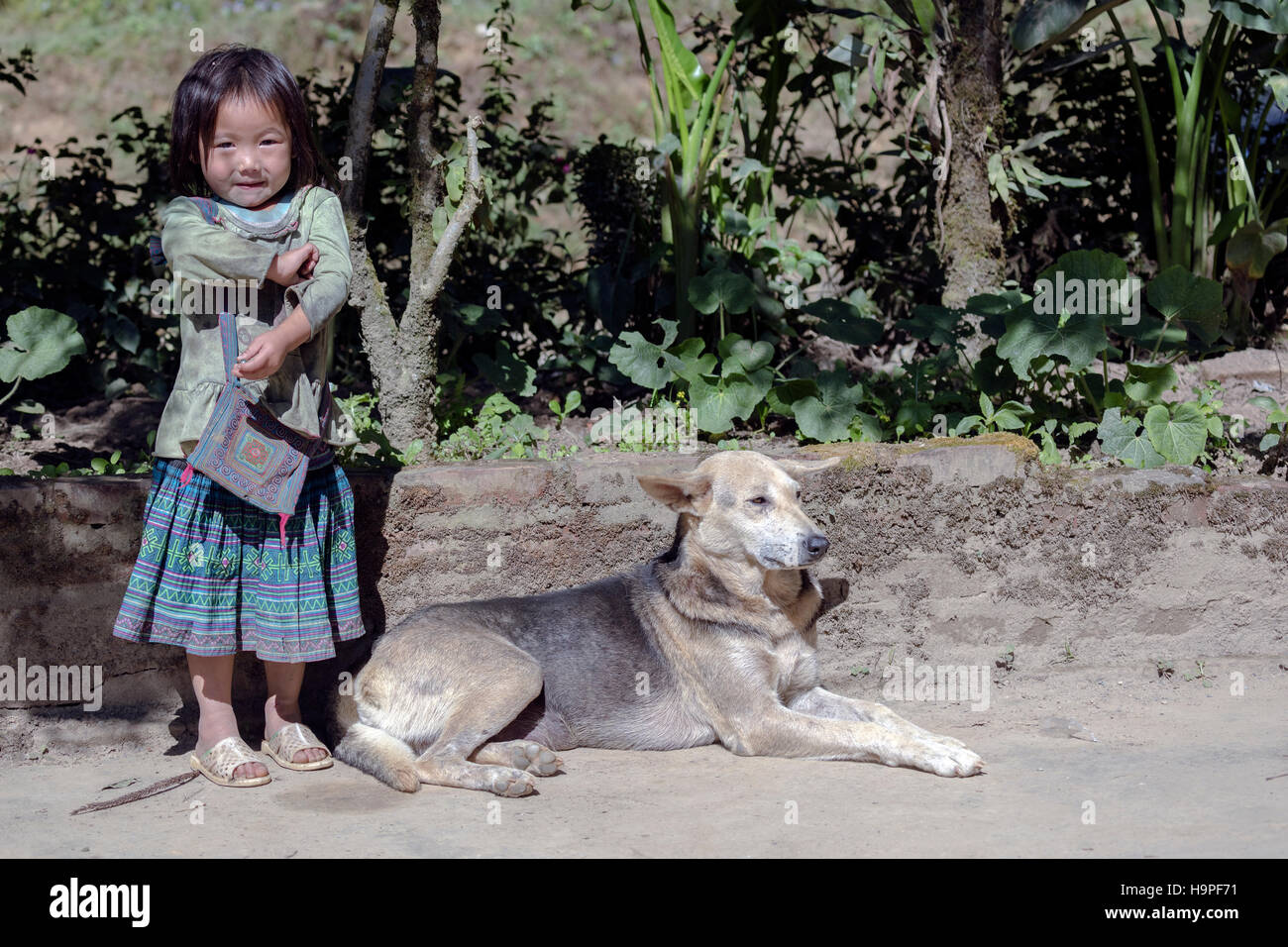 Minderheit Mädchen in der Stammes-Dorf Lao Chai in Sapa, Vietnam, Asien Stockfoto