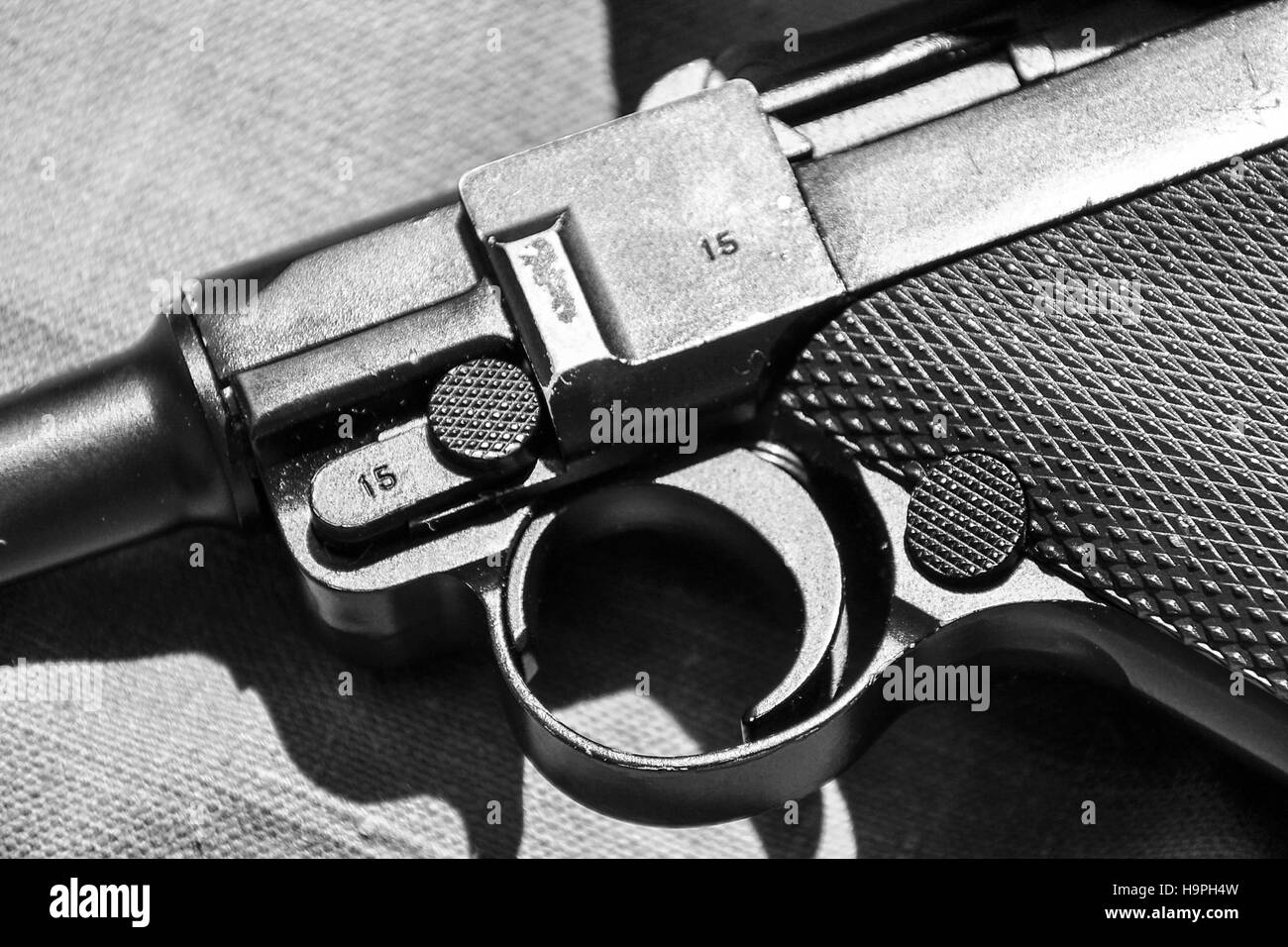 German Luger Pistole aus dem zweiten Weltkrieg. Stockfoto