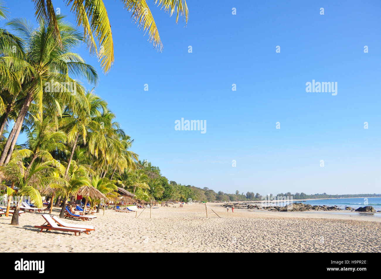Ngapali Strand, Myanmar, Burma, Paradiesstrand Stockfoto