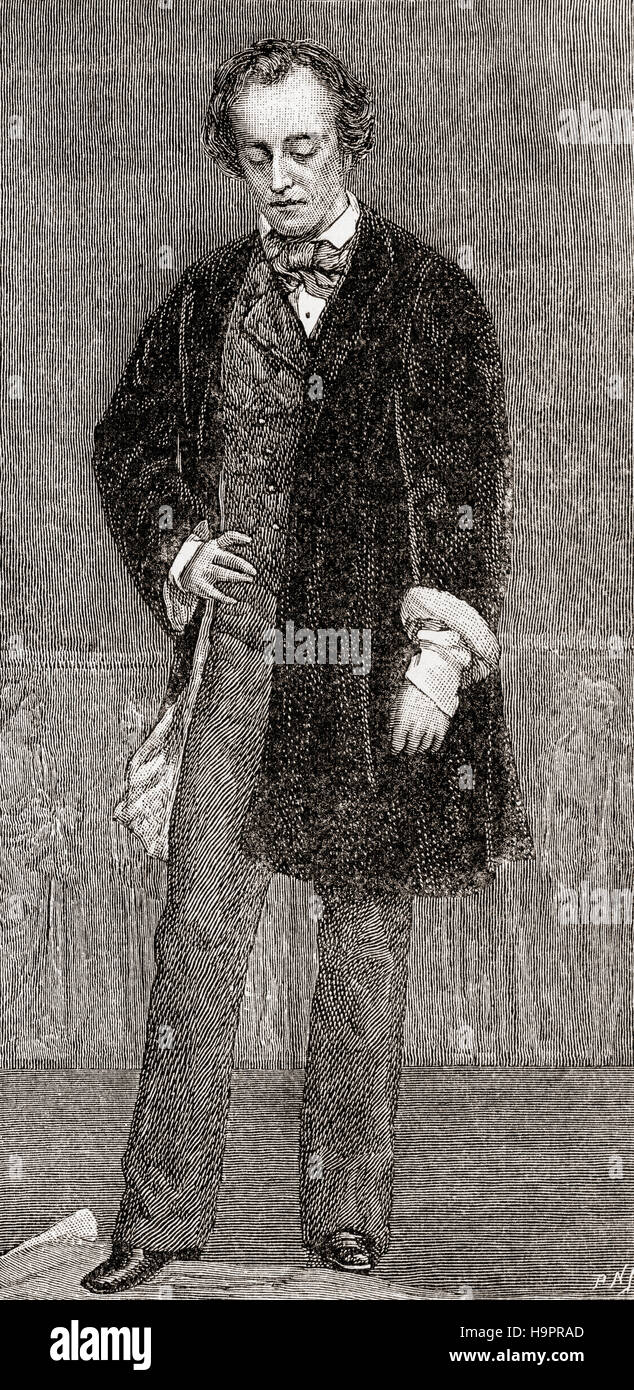 George Frederic Watts, 1817 – 1904.  Englischen viktorianischen Maler und Bildhauer.  Sehen Sie hier im Alter von 21. Aus dem Strand Magazine, Vol I Januar bis Juni 1891. Stockfoto