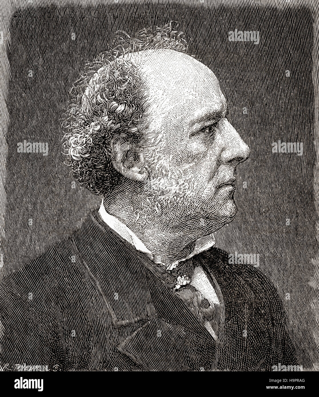 Sir John Everett Millais, 1. Baronet, 1829 – 1896.  Englischer Maler und Illustrator, einer der Gründer der Präraffaeliten. Hier im Alter von 62 gesehen.  Aus dem Strand Magazine, Vol I Januar bis Juni 1891. Stockfoto