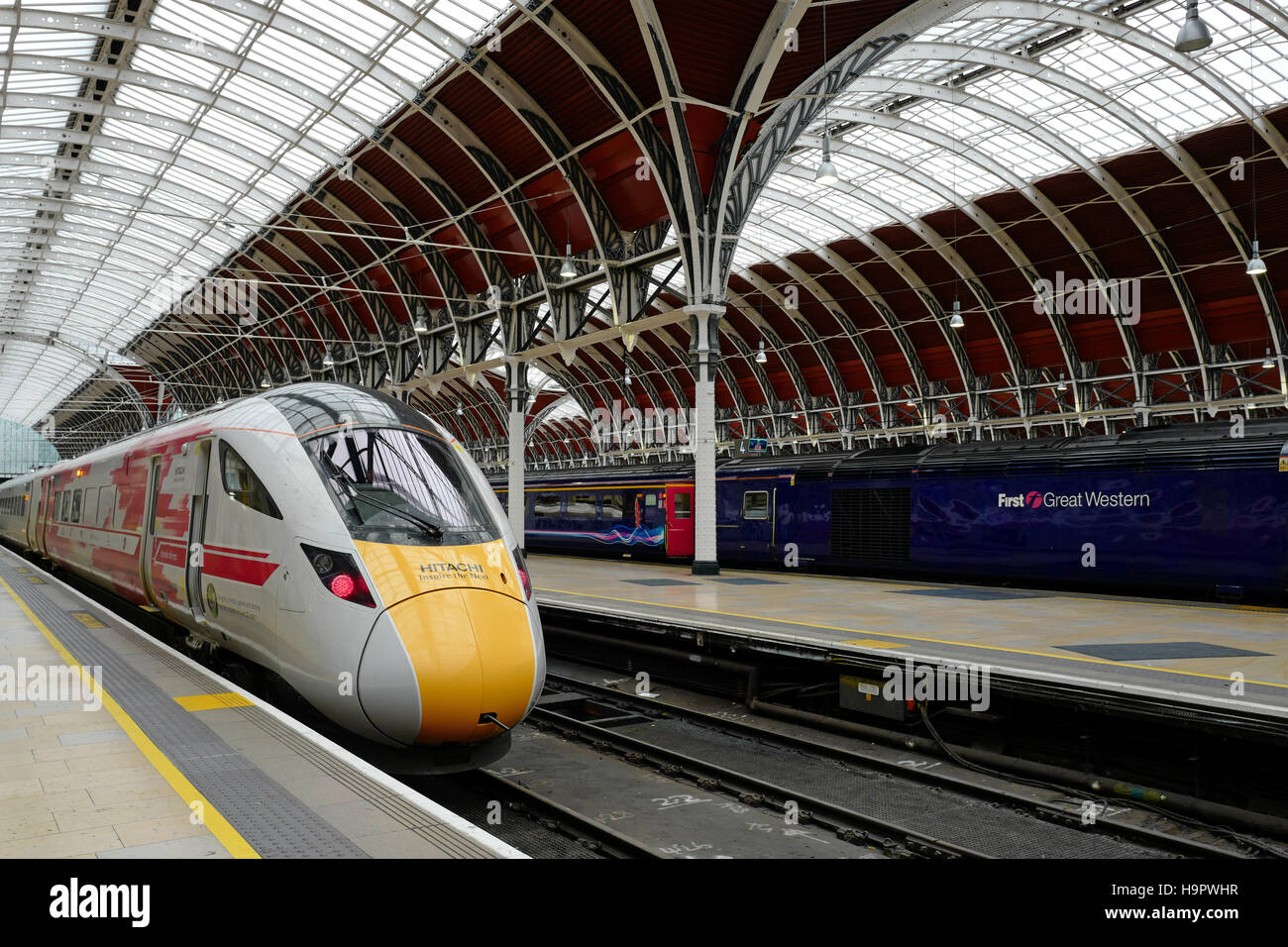 Hitachi Test Bahnhof Paddington Stockfoto