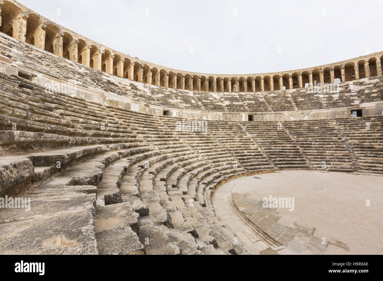 Römisches Amphitheater in Aspendos, Türkei. Stockfoto